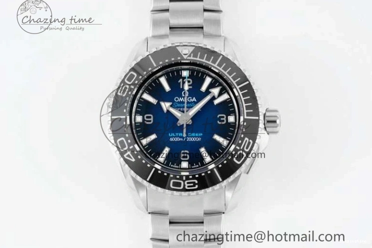 0122 EasyCare Seamaster 6000M Ultra Deep SS SBF 1:1 Best Edition Deep Blue Dial on SS Bracelet A8912 Super Clone 7816